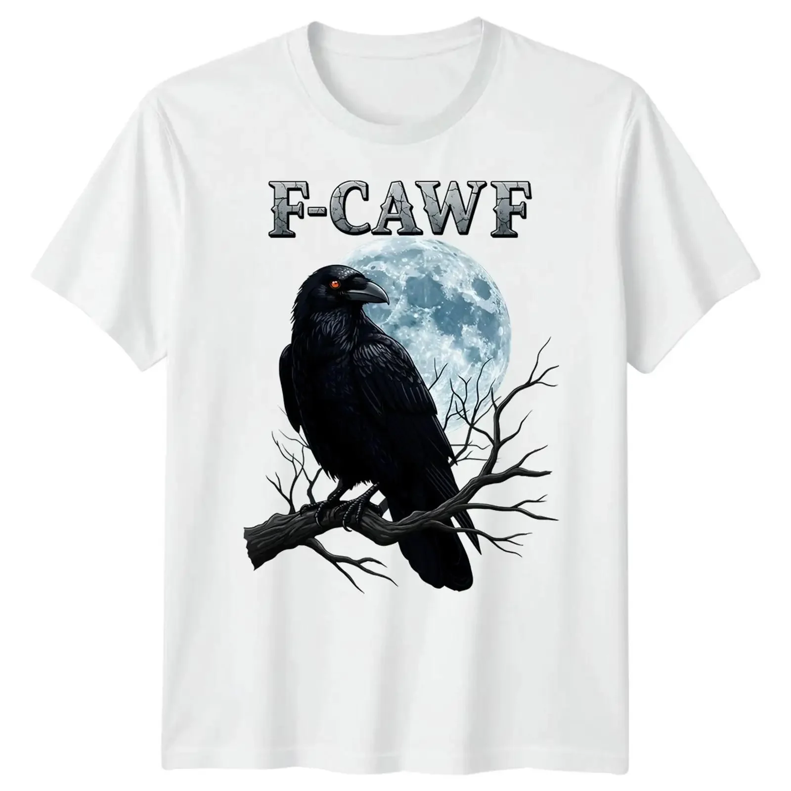 F CAW Funny T Shirt Crow Raven Meme Sarcastic Gothic Halloween Adults Kids 2 vintage Washed graphic Casual Stylish Soft fashion