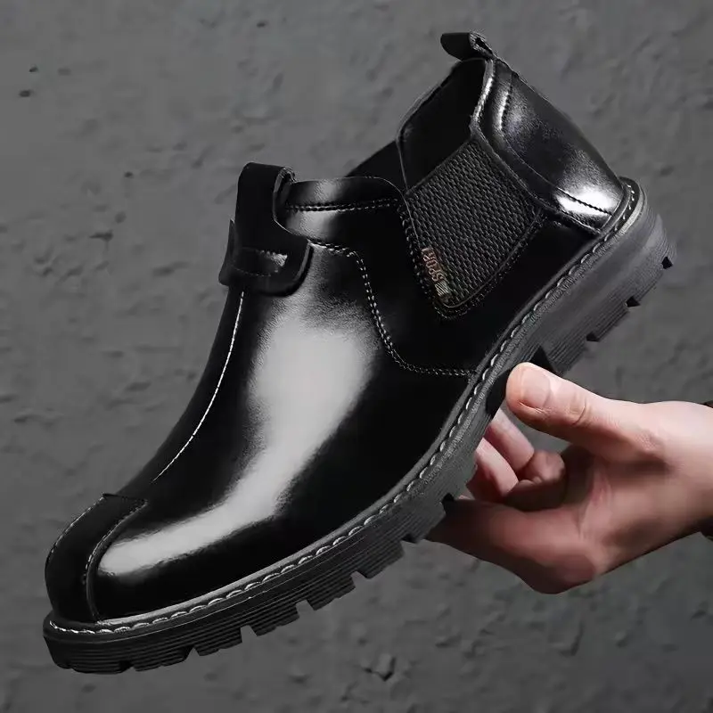 High Top Men Shoes Leather Men\'s Boots High Quality Men Working Boots Brand Retro Designer Mens Casual Shoes Botas Para Hombre