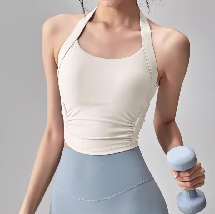 Hanging neck sports bra, yoga vest, high-strength shock-absorbing running bra, fitness Pilates sexy suspender, beautiful back
