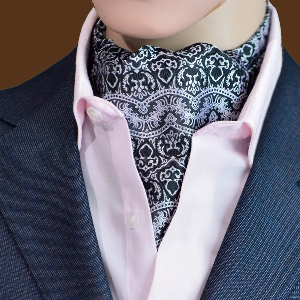 Vintage Luxury Men Cashew Tie British style Formal Neck Tie Soft Ascot Scarf