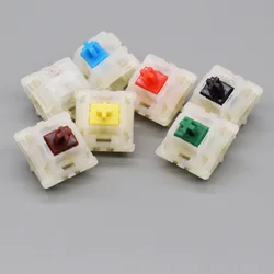Gateron Milky Pro sakelar merah kuning KS-3 X1 5 Pin Linear Lubed Switch untuk Keyboard Gaming mekanik