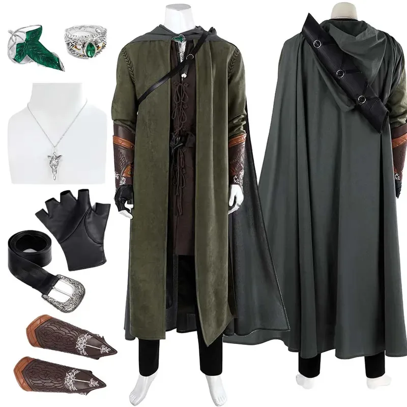

Aragorn Cosplay Fantasy Clothing Cloak Movie Lorded Rings Costume Disguise Adult Men Roleplay Fantasia Party Outfits