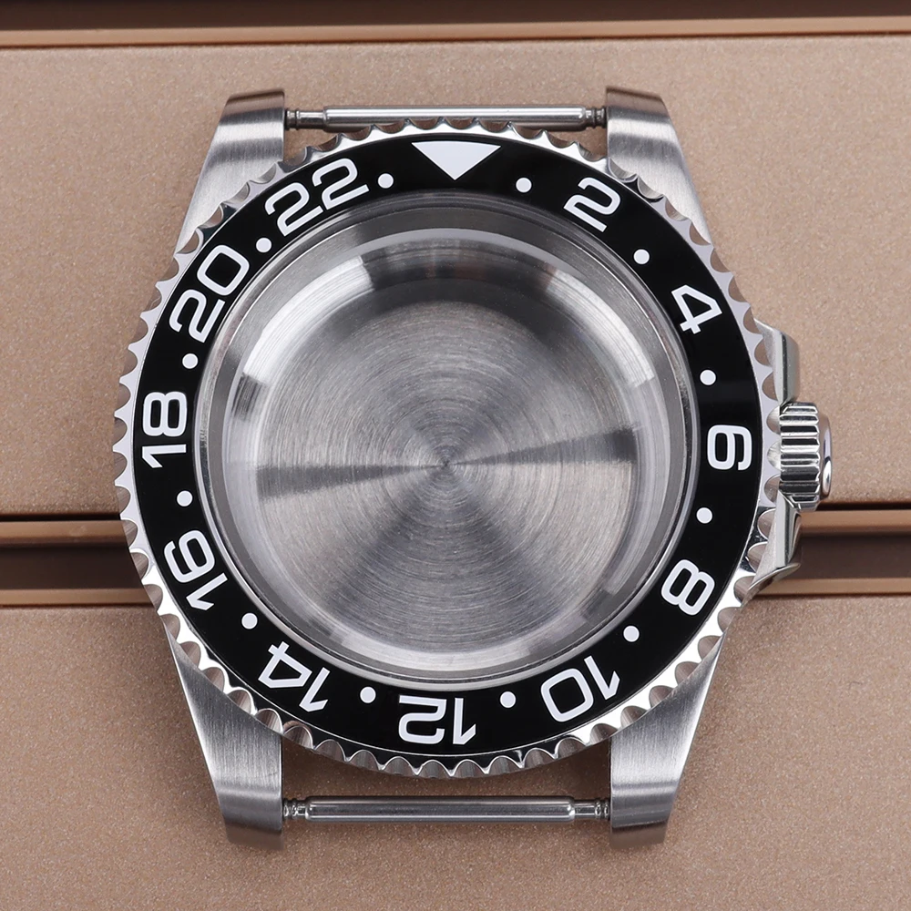 

40mm Men's GMT Watch Case Ceramic Insert Sapphire Glass For NH35 NH36 NH38 NH34 Miyota 8215 ETA 2824 Movements Watch Accessories