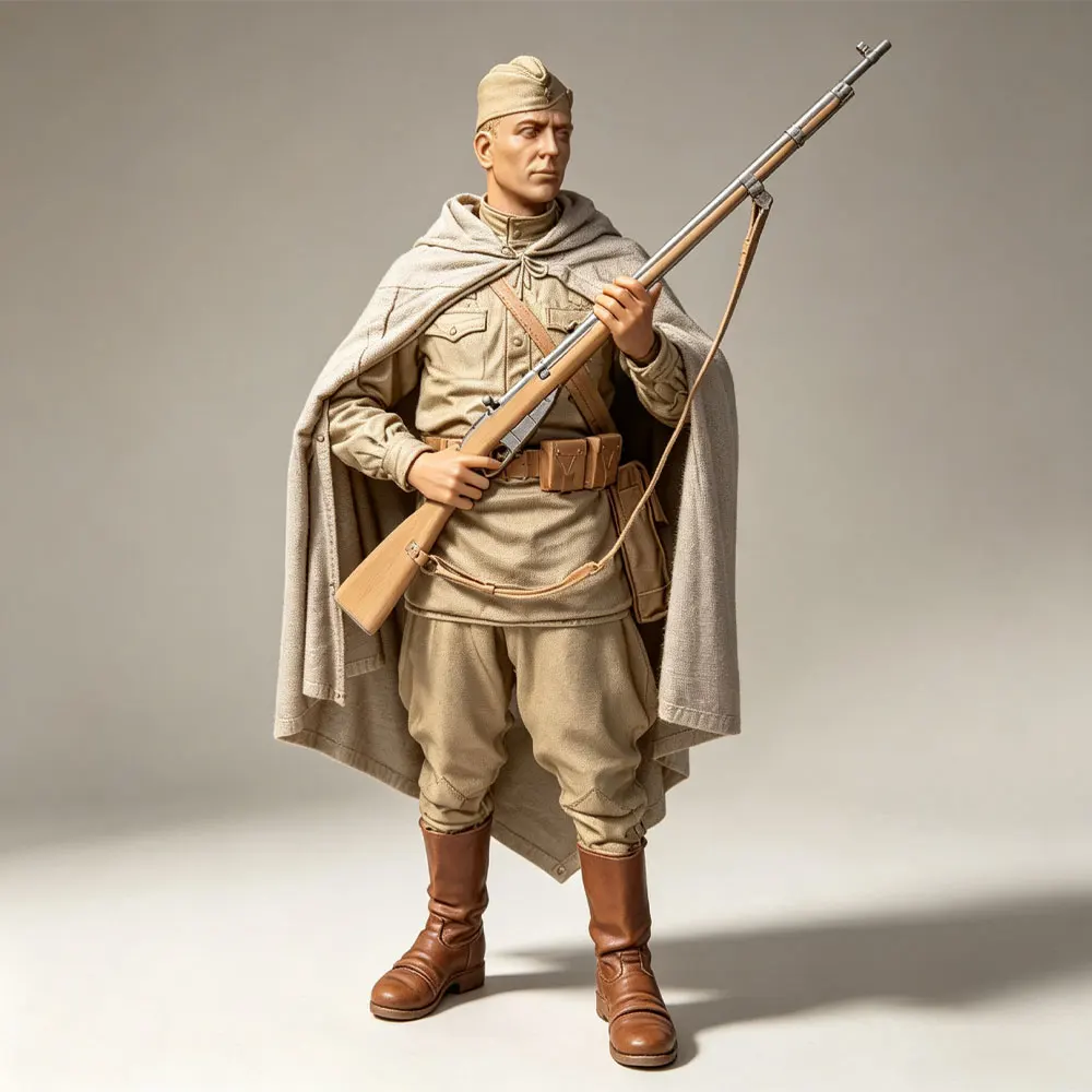 1/24/12/6 Desktop decoration, resin model of a rifle soldier, 3D printed gray model statue, high-precision resin model,Uncolored