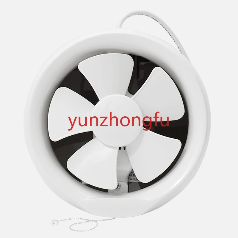 

Round pull rope ventilation fan household kitchen toilet exhaust glass window silent bathroom exhaust fan