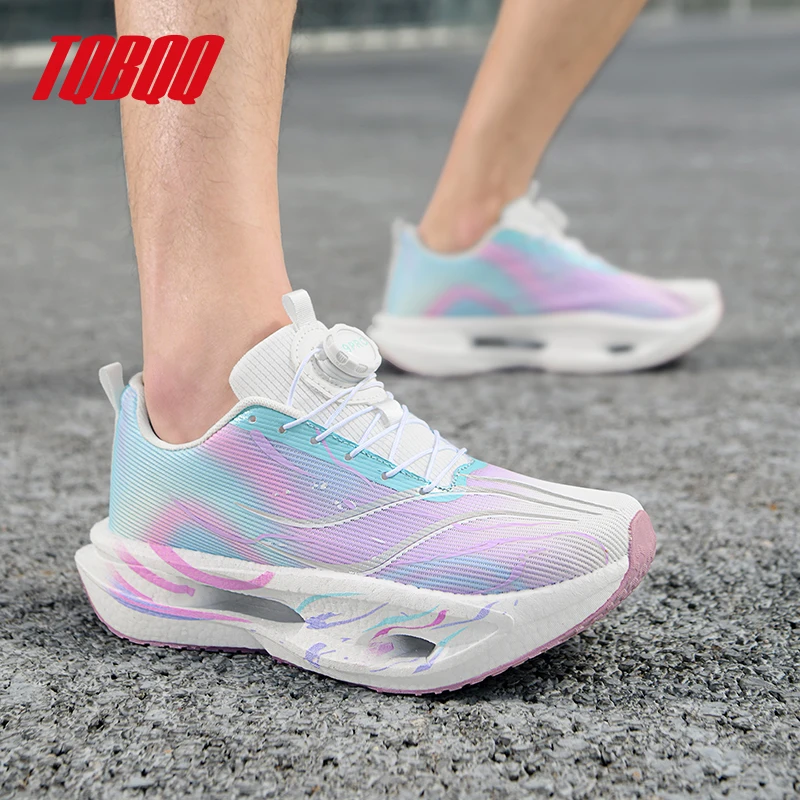 Running Shoes with Twist Lock for Men and Women Soft Cushion Shock Absorbing Athletic Shoes Unisex Anti-Slip Sports Sneakers