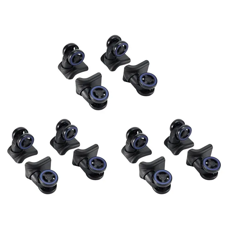 A84E-12Pcs Luggage Wheels Suitcase Double Row Roller Hardware Repairing Kit Heavy Duty Wheels 360° Spinner Casters
