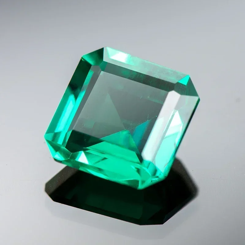 Top Lab Grown Columbian Emerald Asscher Shaped Hand-cut Gemstone VVS1 For Jewel Rings Earrings Making Selectable Certificate