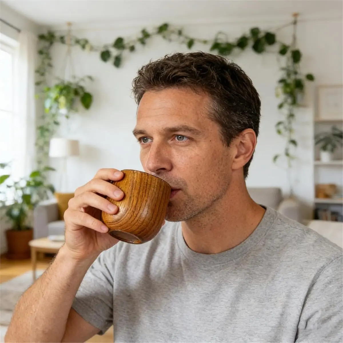 2026 New Charred Wooden Drinking Glass,Charred Wooden Whiskey Glasses, Natural Wood Grain Drinking Cups