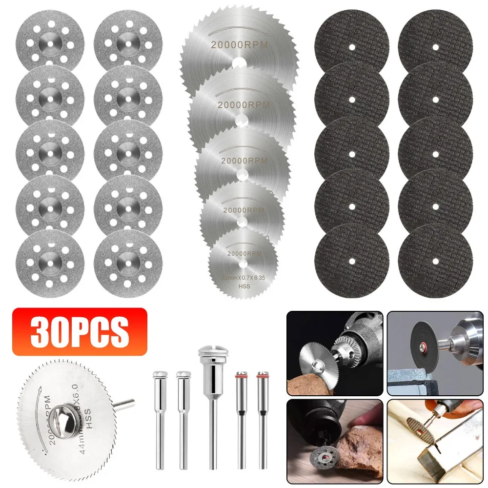 

30Pcs Cutting Wheel Set Drill for Dremel Rotary Tool Accessories w/ 1/8 Mandrel