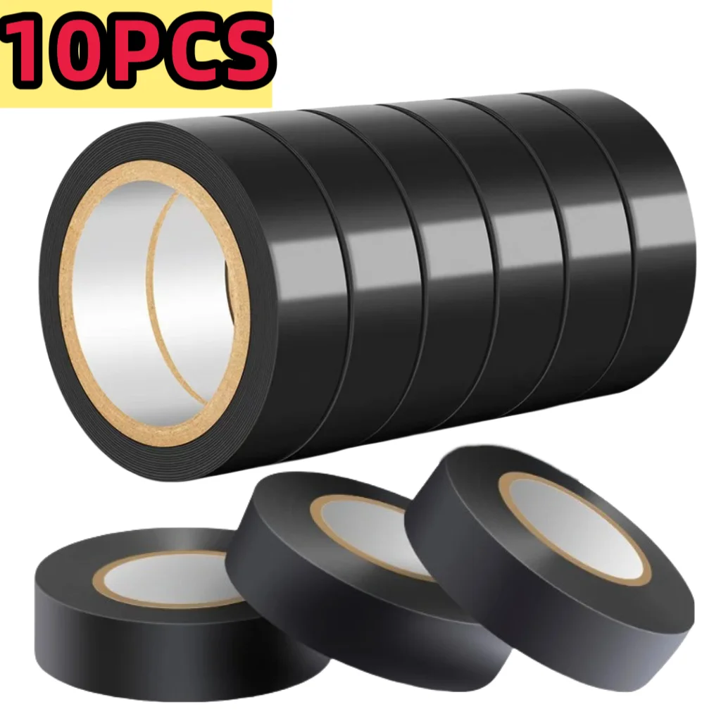 10 Rollen schwarzes Gummi-Isolierband – hochtemperaturbeständiges Isolierband für industrielle Verkabelung, Haushaltsgeräte und Maschinen – langlebiger und flexibler Klebstoff für sichere elektrische