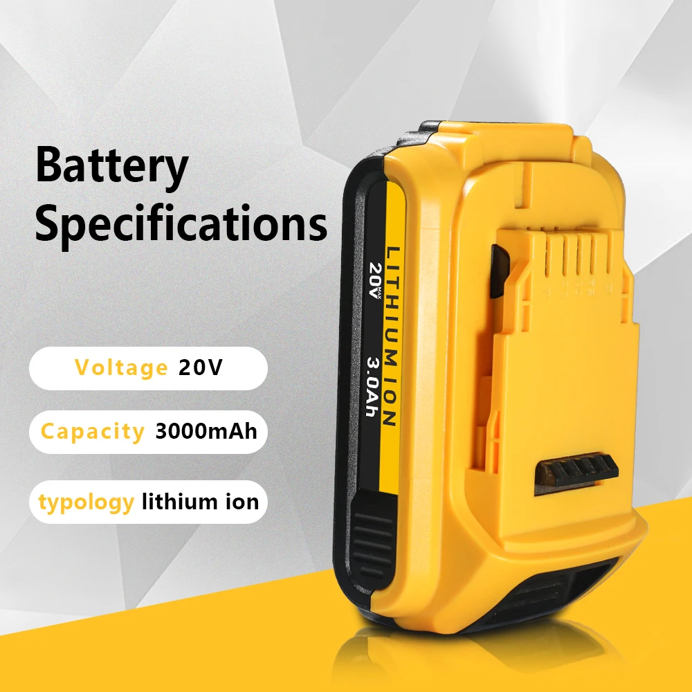 PRO Dewalt 20V aku elektrické nářadí, 3Ah vysokokapacitní dobíjecí lithium-iontová baterie DCB123 DCB125 DCB124 DCB122 DCD710 - náhled 3