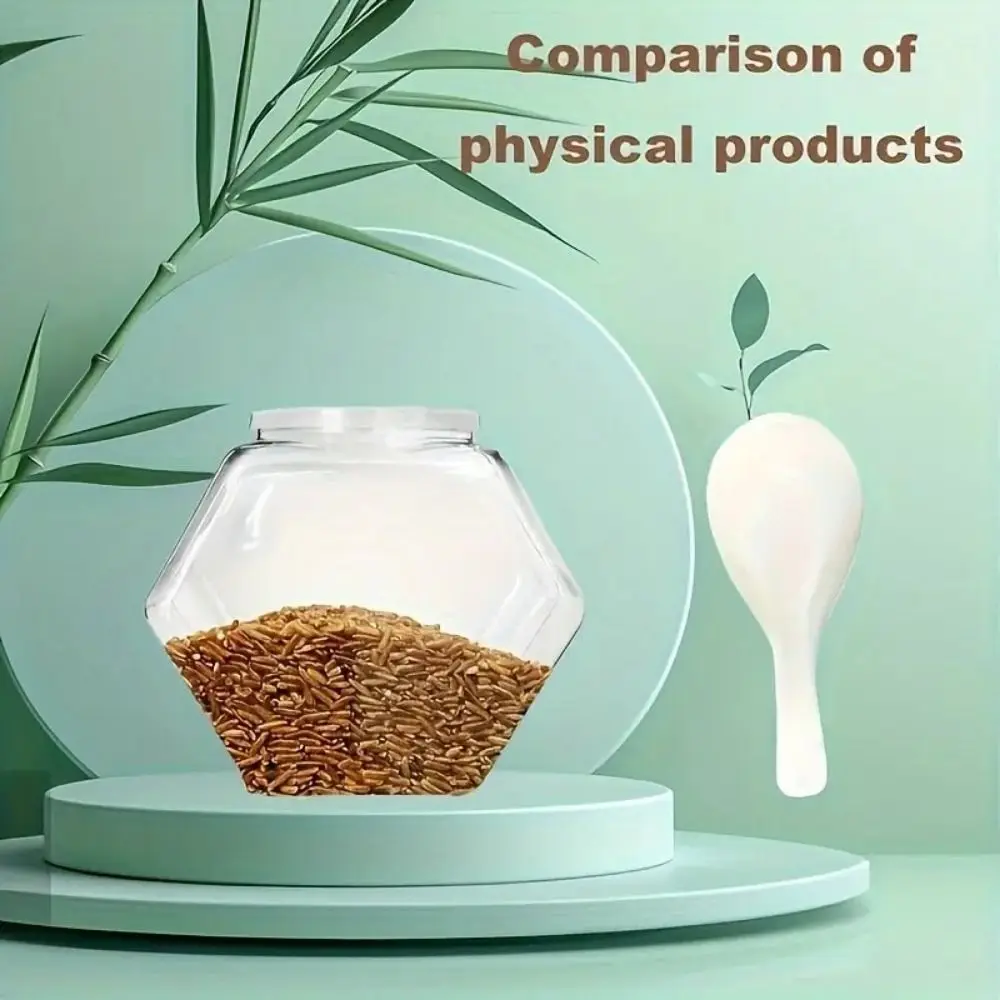 Hexagonal Candy Cookie Jar Clear Plastic Packaging Jars Reusable High-capacity Food Storage Container Countertop Organizer