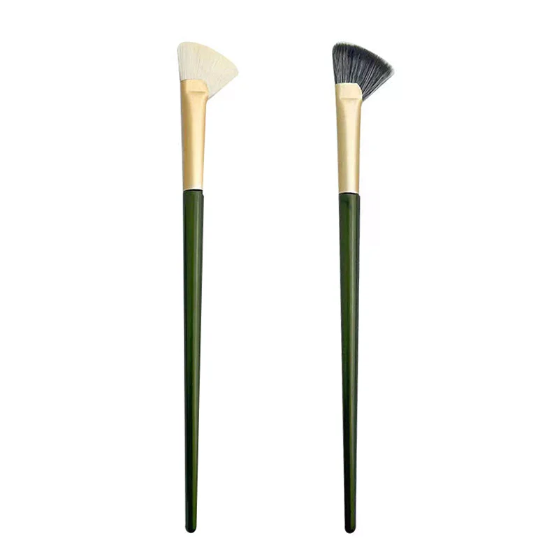 Flat Angled Contour Makeup Brush,Half Fan-shape Nose Shadow Brush,Professional Soft Highlighter Blush Make Up Tools