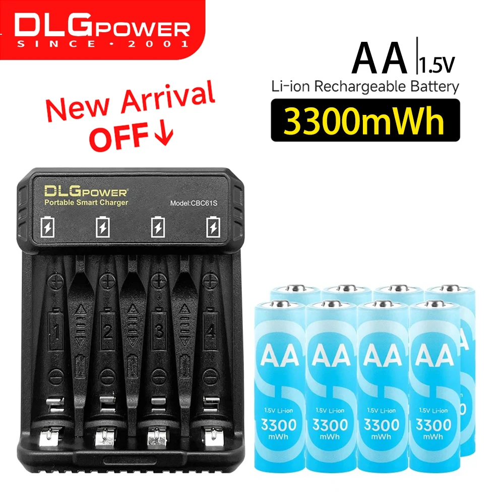 

AIPEKE AA 1.5V 3300mWh aaa Rechargeable Lithium Battery for Hunting Camera Remote Control Mouse Smart Door Lock Microphone
