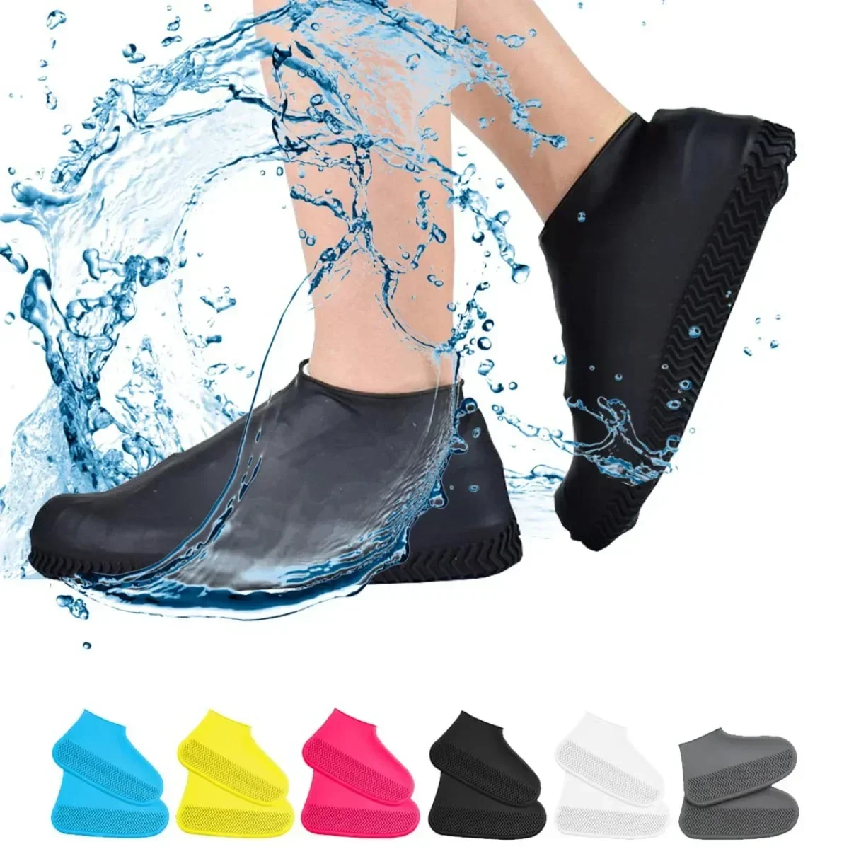 

Waterproof Shoe Covers Reusable Non-Slip Water Resistant Overshoes Silicone Rubber Rain Shoe Cover Protectors for Kids Men Women