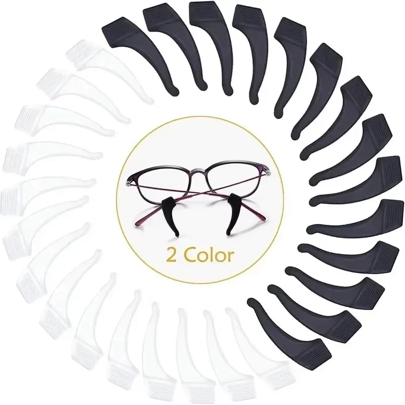 1-25pairs Anti-Slip Silicone Ear Grip Glasses Eyeglasses Leg Ear Hook Stopper Bracket Fastener Accessories Temple Tip