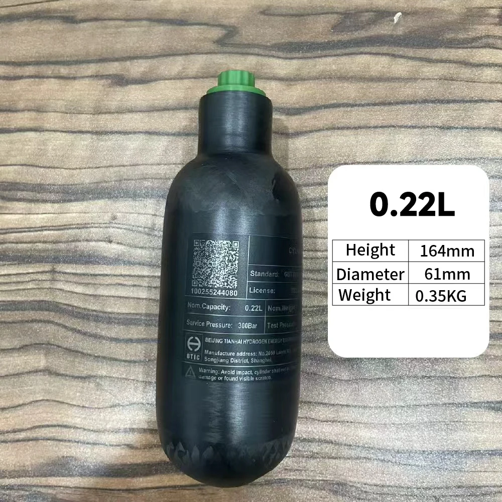 4500PSI 300Bar 30MPA 0.22L/220cc,0.3L/300cc Carbon Fiber Cylinder HPA Tank Diving Scuba Bottle M18*1.5