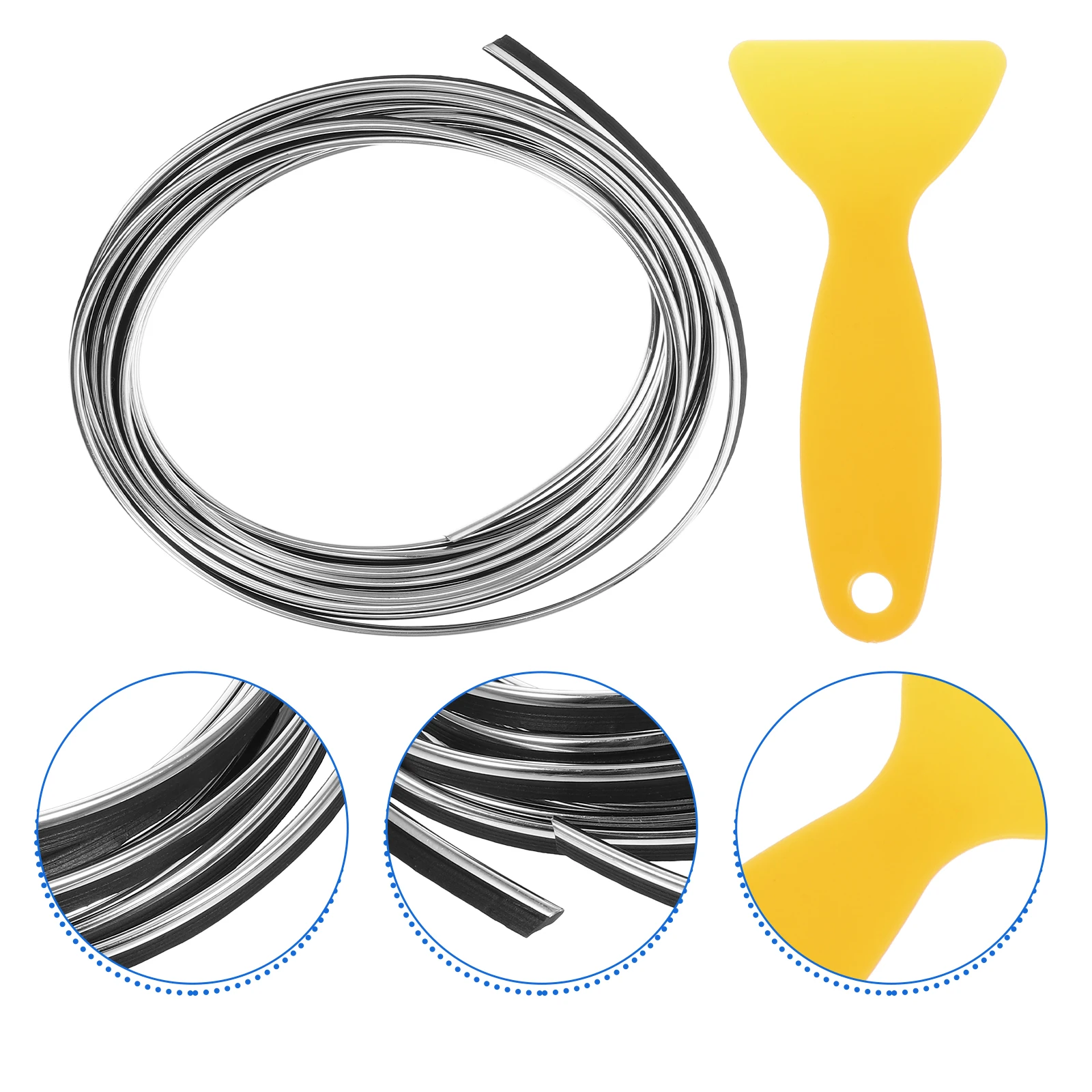 

Декоративная наполнительная лента для салона автомобиля. Гибкая, прочная, устойчивая к выцветанию универсальная лента. В комплект входит скребок для простой установки.