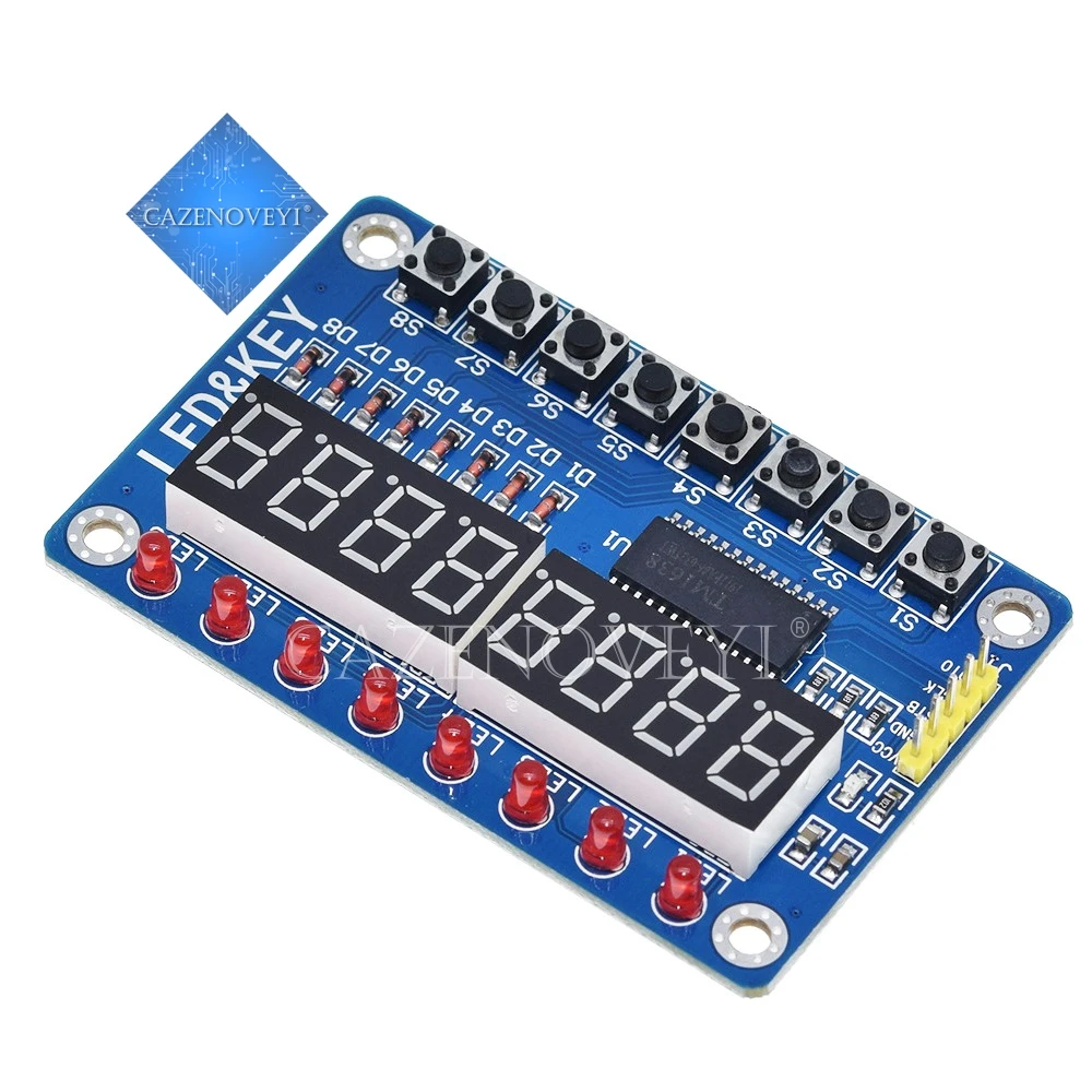 1 шт. TM1638 модуль ключевой дисплей для AVR Arduino новая 8-битная цифровая светодиодная трубка 8-бит WAVGAT