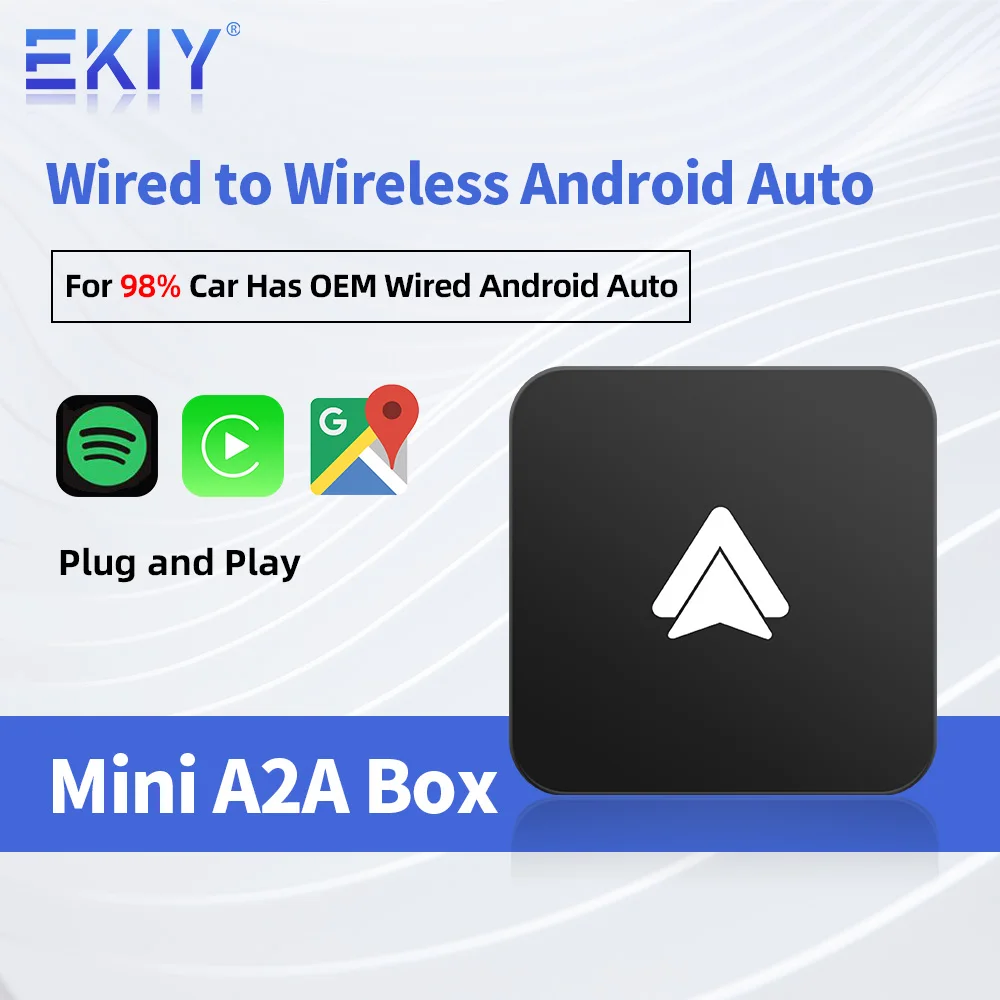 EKIY A2 Wireless Android Auto Carplay Adapter Dongle For Mercedes Kia Honda Toyota VW Spotify Bluetooth WIFI Fast Connect Map