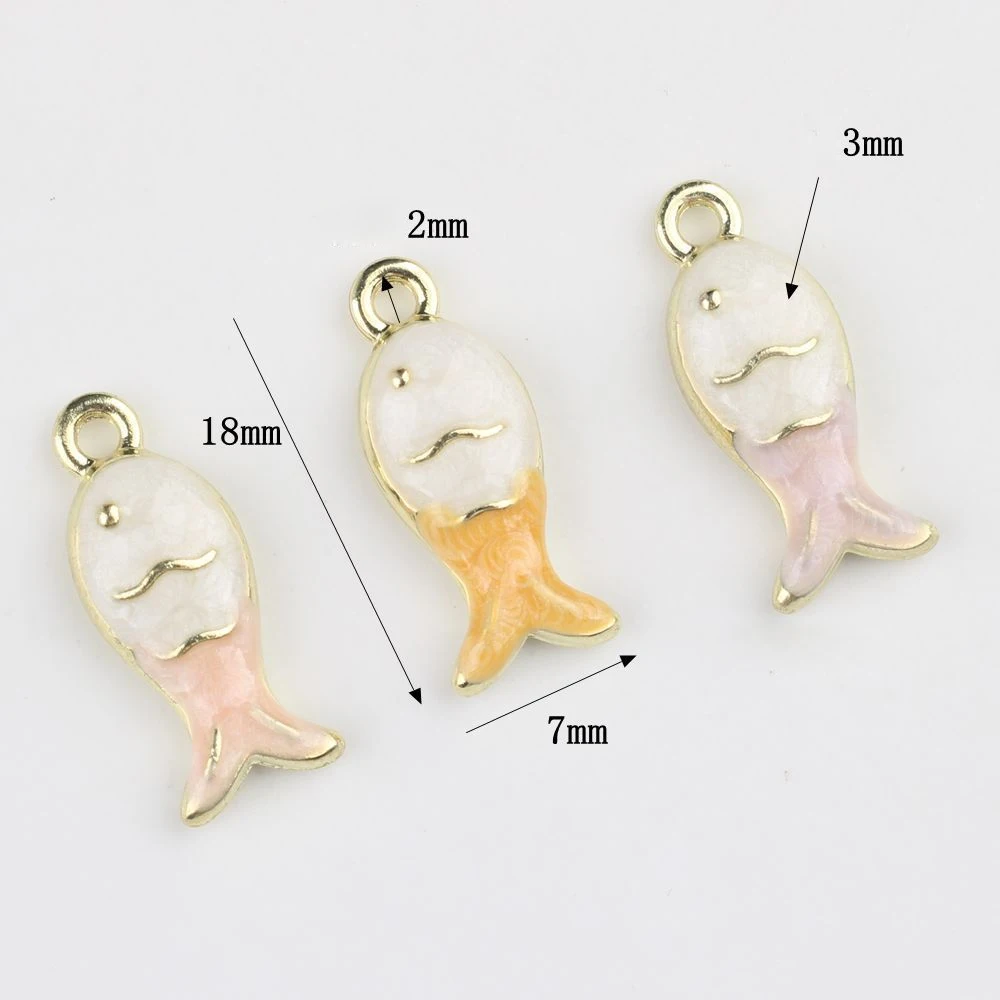 Breloques simples en forme de poisson, 10 pièces, pendentif, boucle d'oreille, collier, Bracelet, accessoires de fabrication de bijoux, ornements faits à la main, à la mode