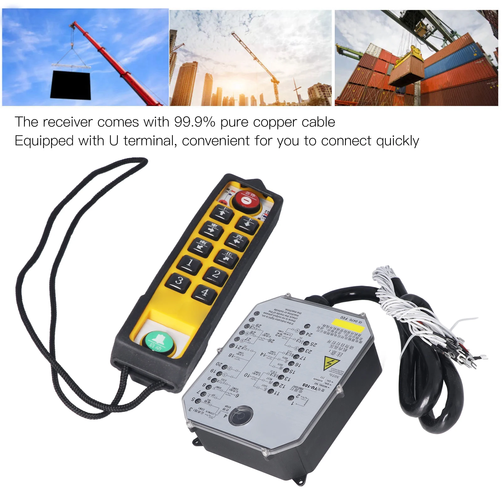 Аксессуары для подъемника контроллера крана, промышленный пульт дистанционного управления, 12 кнопок, светодиодный индикатор, контроллер крана, аксессуары для подъемника 800 МГц