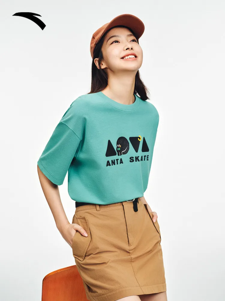 ANTA Couple casual short sleeved unisex summer quick drying loose breathable printed T-shirt top