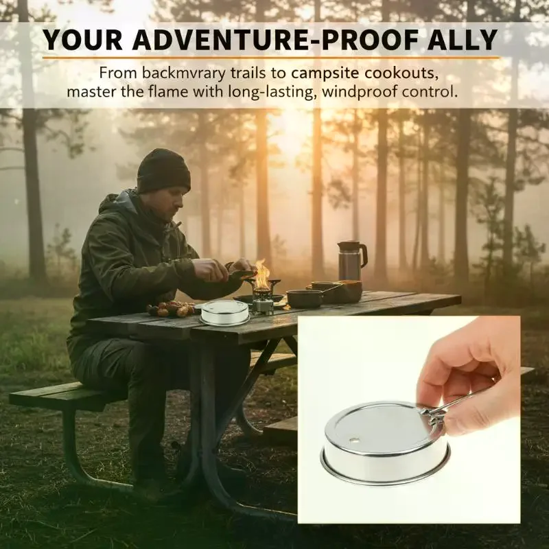 Stainless Steel Mini Alcohol Furnace Ignition Cover With Handle Anti Scalding Windproof Barrier Fuel Fire Extinguishing Cover