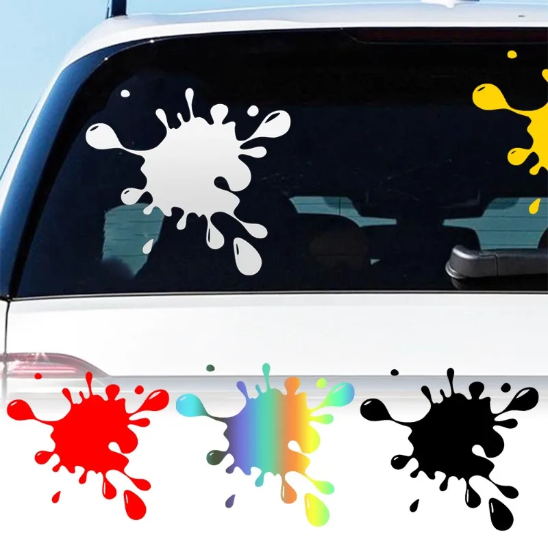 Pegatinas reflectantes de gota de agua para coche, calcomanías de ventana de manchas de pintura divertidas, pegatinas de inyección de tinta para