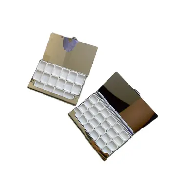 ステンレス鋼名刺ボックス、スケッチペイントボックス、ポータブルウォーターカラーパレット、空のアート用品、0.5 1ml