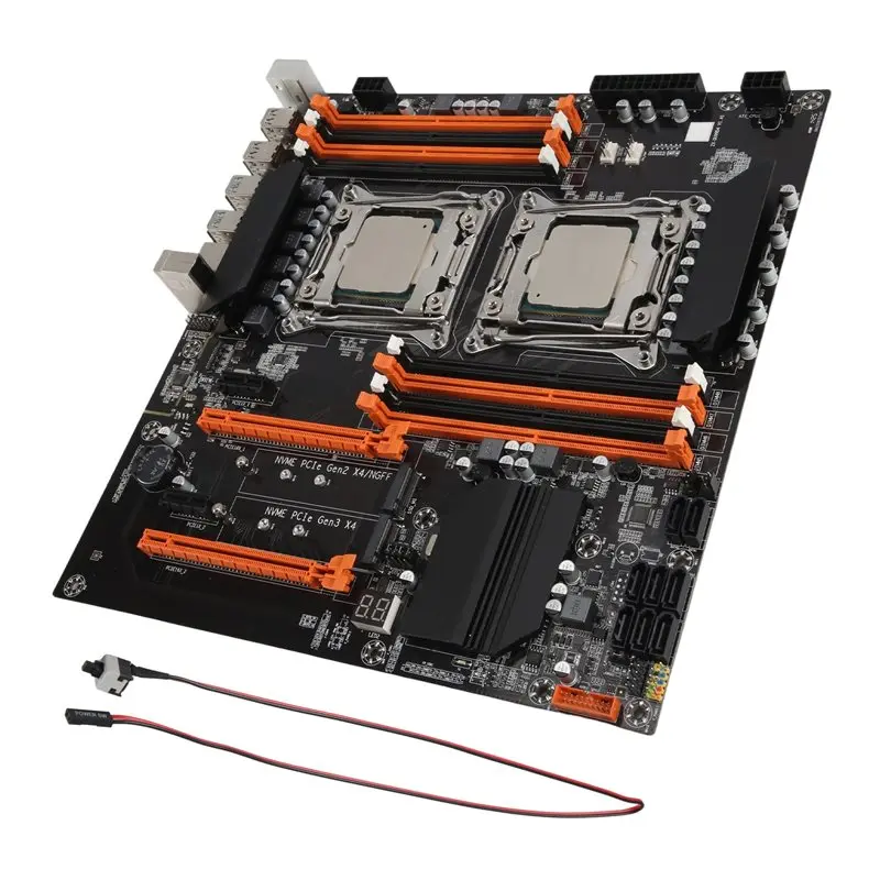 Motherboard Support DDR4 ECC Memory Computer Motherboard+2XE5 2650 V3 CPU+Switch Cable