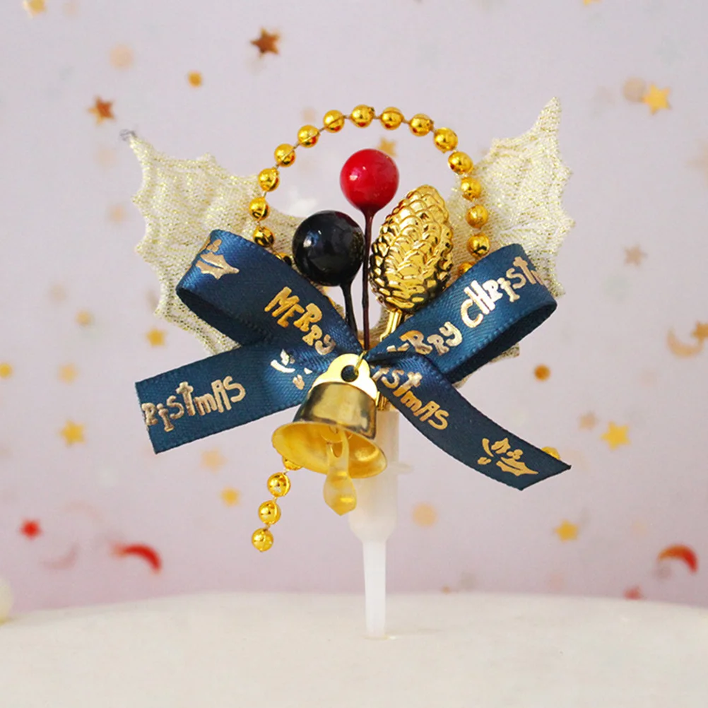 

12Pcs Christmas Cake Decorations 3D Tree Wreath Bowknot Cupcake Picks for Party Birthday Wedding Fruit Food Picks