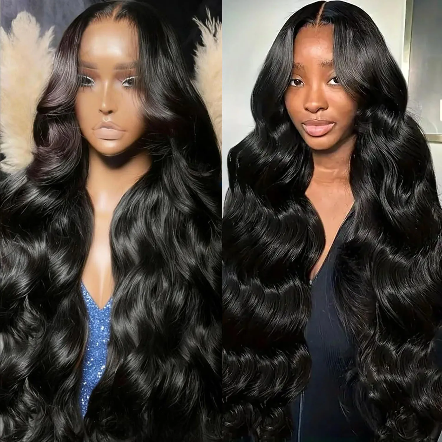 

Парик из натуральных волос 13X4 13X6 Loose Body Wave с кружевной передней частью, плотность 200%, 40 дюймов, прозрачный, бразильский, из натуральных человеческих волос