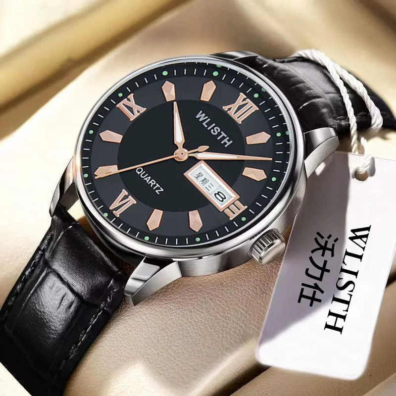 

Men's Business Leather Watch - Waterproof Quartz Wristwatch, Genuine Brand Dress Watch