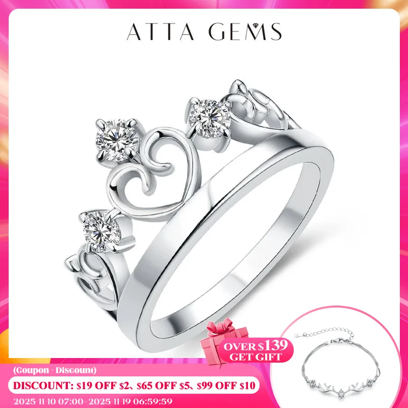

Attagems Moissanite Rings 3.0MM D VVS Round Diamond Ring for Women Engagement Christmas 925 Sterling Silver Wedding Fine Jewelry
