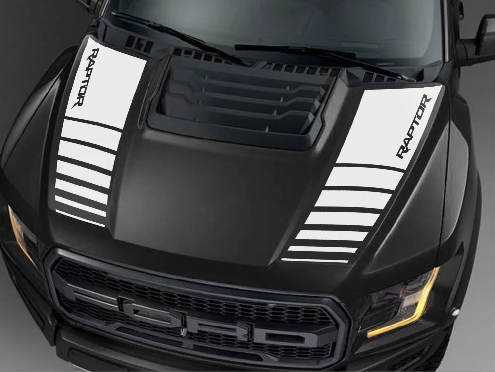 2PCS Auto Haube Motorhaube Aufkleber Für Ford Ranger Raptor F150 F-150 2,7 V6 2015-2020 Pickup auto Zubehör Vinyl Film Aufkleber – Detail 2
