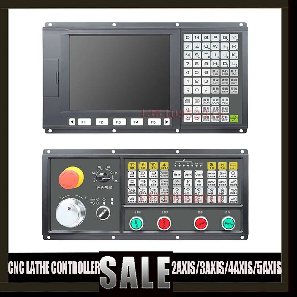 ใหม่เครื่องกลึง CNC controller 2 แกน/3 แกน/4 แกน/5 แกนเครื่องกลึง CNC ระบบ 10.4 นิ้วหน้าจอสีเครื่องกลึง machining center controller