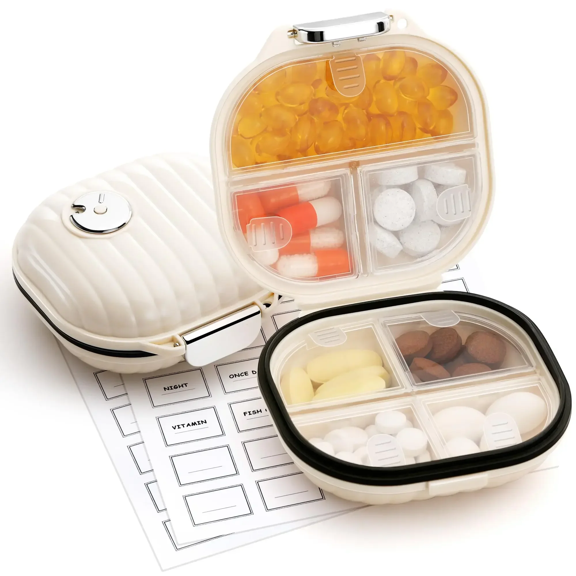 

1pc Portable Pill Box 7 Day Small Pill Case Moisture Proof Daily Medicine Vitamin Container for Vitamins, Travel Essentials Urn
