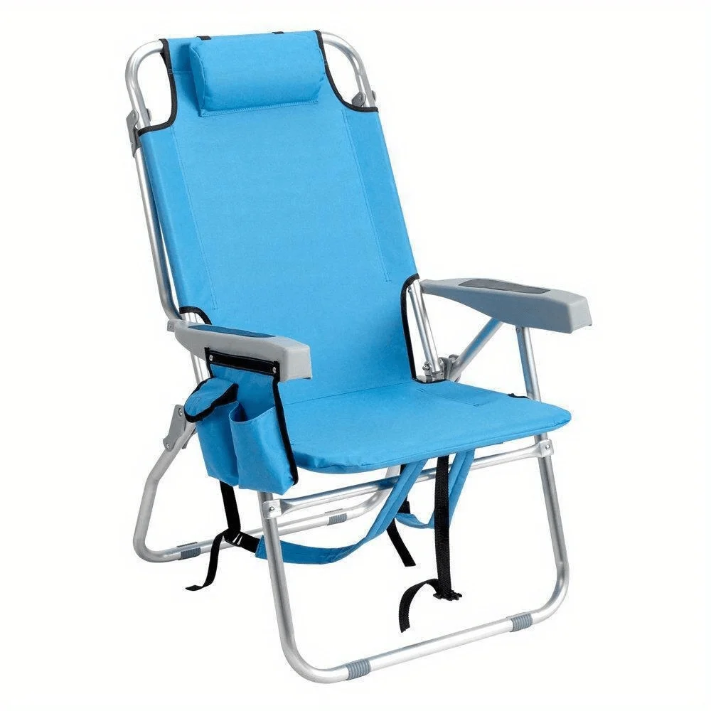 Folding Tall Backpack Beach Chair Heavy Duty Camping Chair For Outdoor Garden