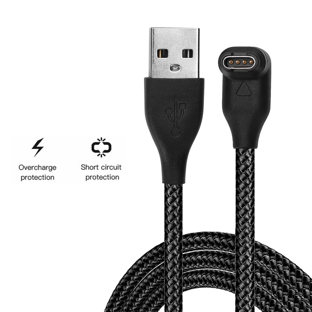 USB Male Charger Adapter Smart Watch Accessories 1m Charger Cord Data Transmission Charging Line for Garmin Fenix 7/7S/7X/6/6S