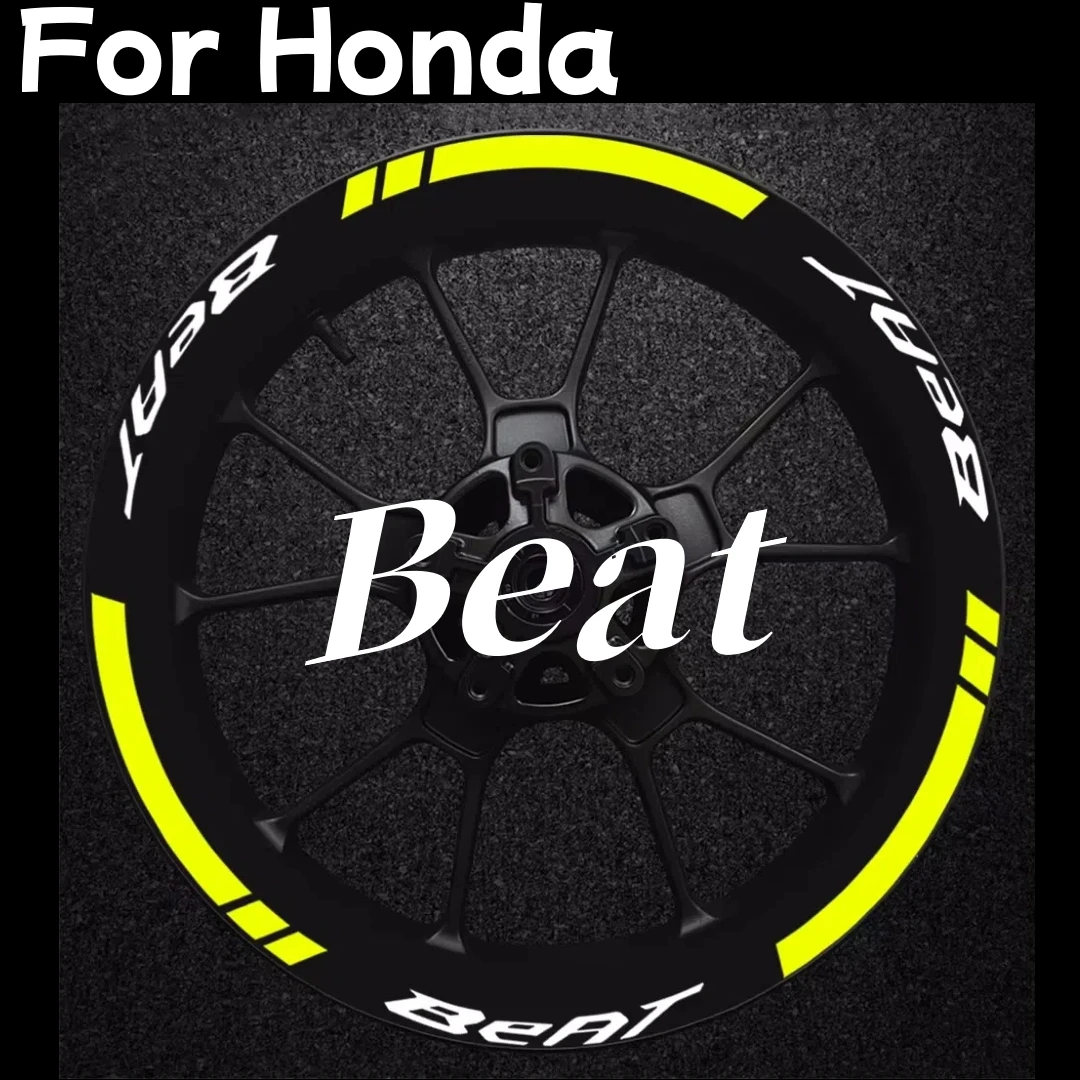 

For Honda Beat BeAT Fi V1 V2 Terbaru 14" Reflective Motorcycle Wheel Hub Stickers Motor Bike Rim Strips Accessories Decal