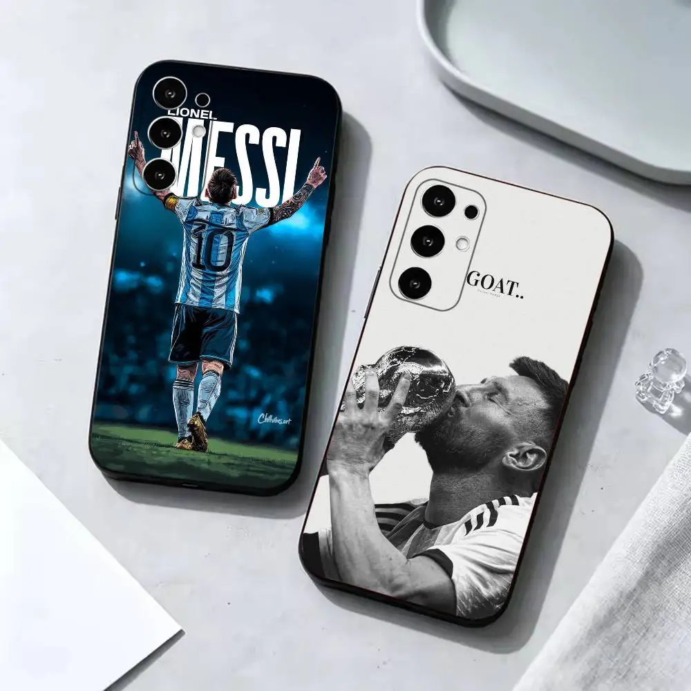 Lionel Messi Print Shockproof Black Cell Phone Cover, Fit for Samsung S20,S21,S22,S23,S24,S25,S26,Ultra,Plus,FE,Lite