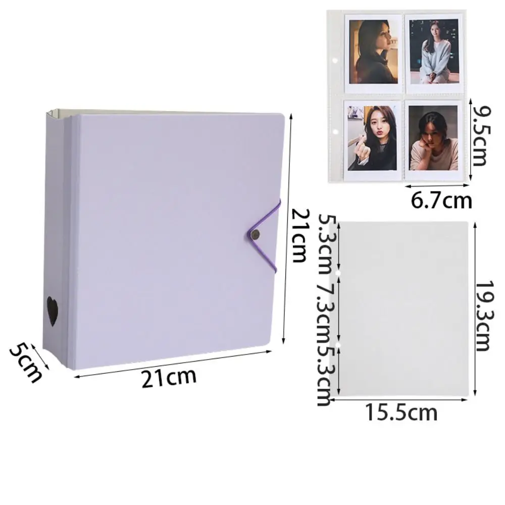 A5 Photocard Collecting Four-box Grid with Baffle Plate Photocard Binder Candy Color Kawaii Binder Photo Cards