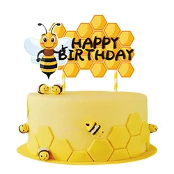 Glitter Bumble Bee Cake Toppers For Bumble Gender Reveal Baby Shower Birthday Party Bee Theme Party Supplies Cake Decorations