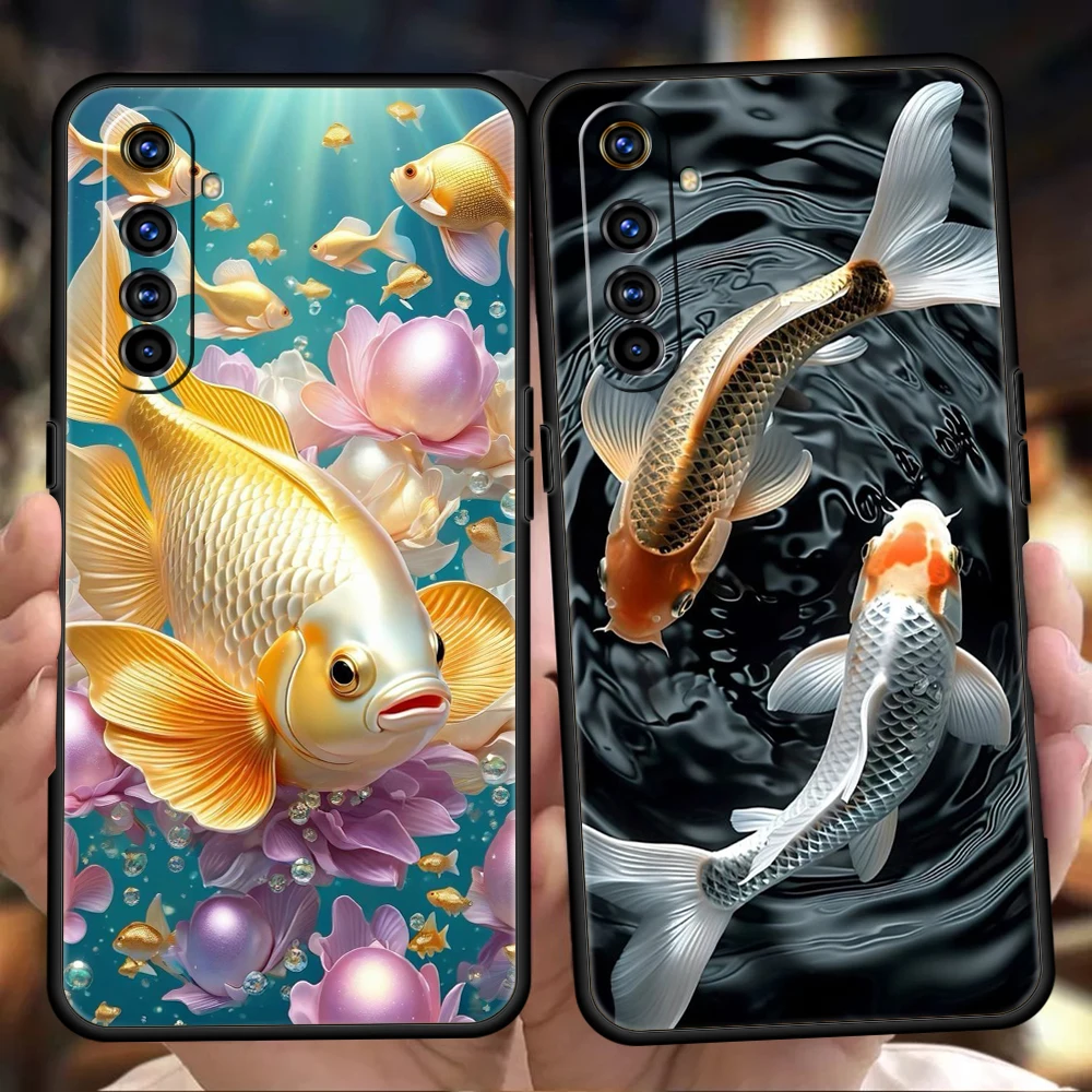 Cartoon Fish Phone Case for Oppo A17 A12 A57 A74 A16 Find X5 X6 A52 A53 A54 A15 Reno 6 Z 7 Pro A9 2020 5G Silicone Shell Capas