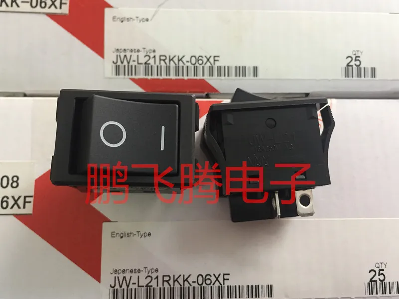 Interruptor Rocker Importado de Alta Corrente, Botão Power 2 Gear, JW-L21RKK, 16A, 250V, 4 Pés, Japonês, 1Pcs