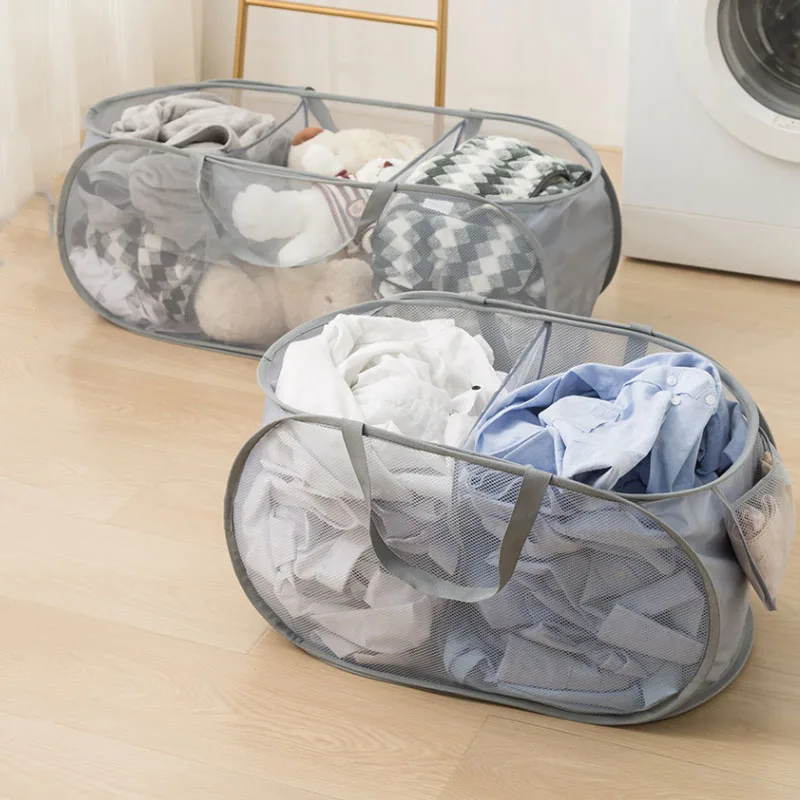 

Folding Laundry Basket with Handle Household Bathroom Foldable Laundry Organizer Clothes Toy Sundries Storage Bag Laundry Hamper