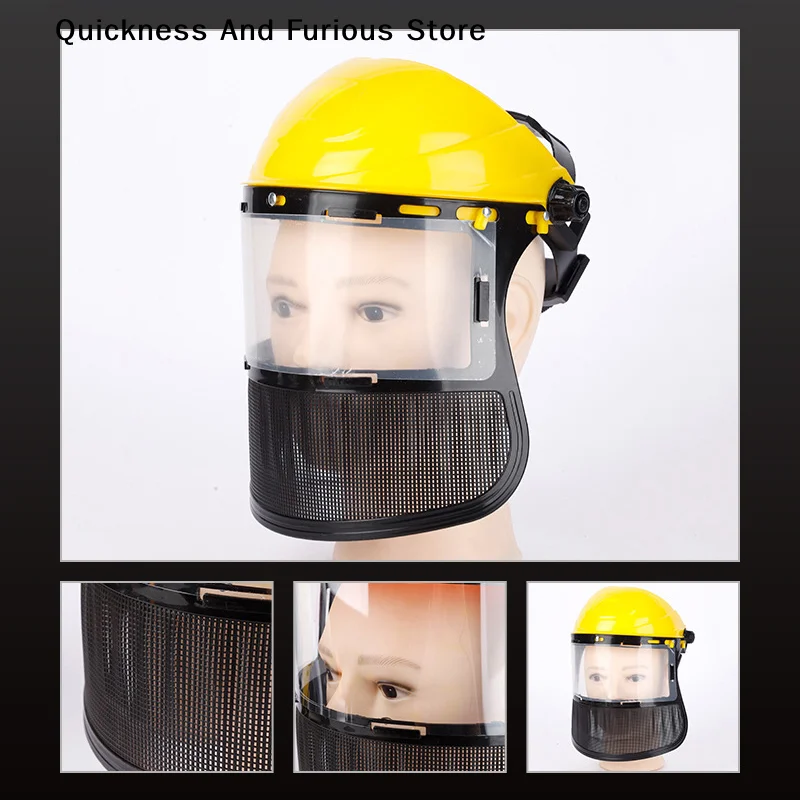 【TO】Garden Grass Trimmer Weed Wacker Safety Helmet Hat With Full Face Mesh Mask For Logging Brush Cutter Forestry Protection