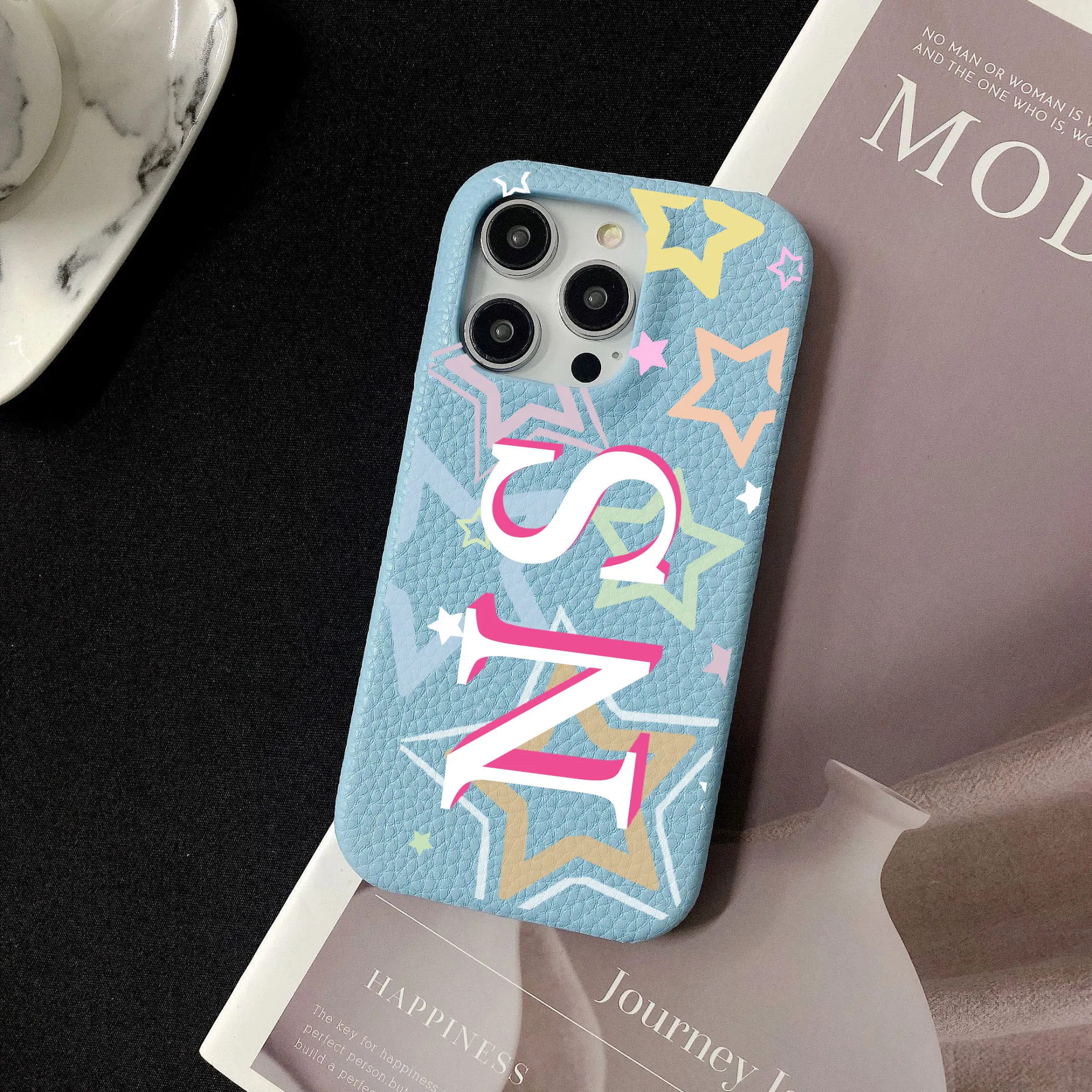 

Personalised Customized Name Leather Case For iPhone 16 14 13 12 11 Pro Max Initials Letters kafr saya Cover 13 14 15 Pro Max